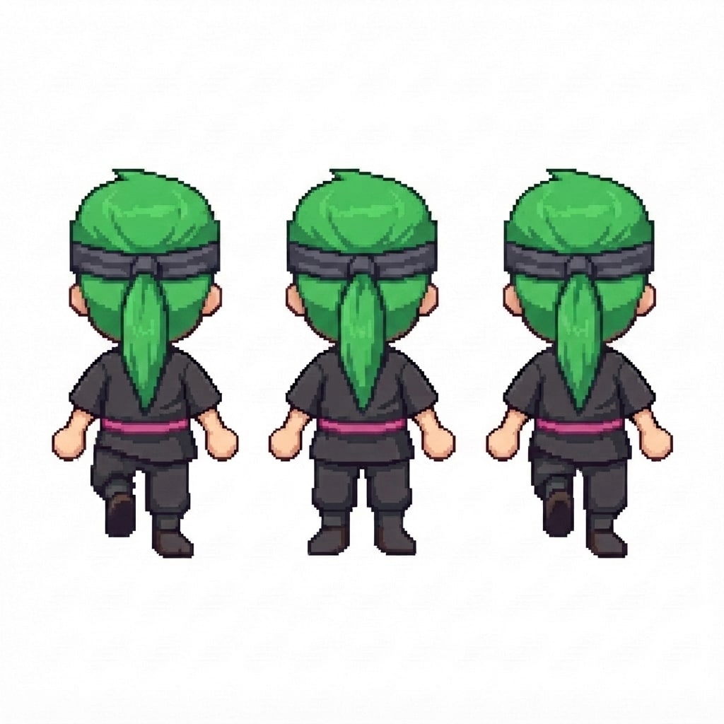 Image: BODY: a chibi BOY ninja with a VERY LARGE round he