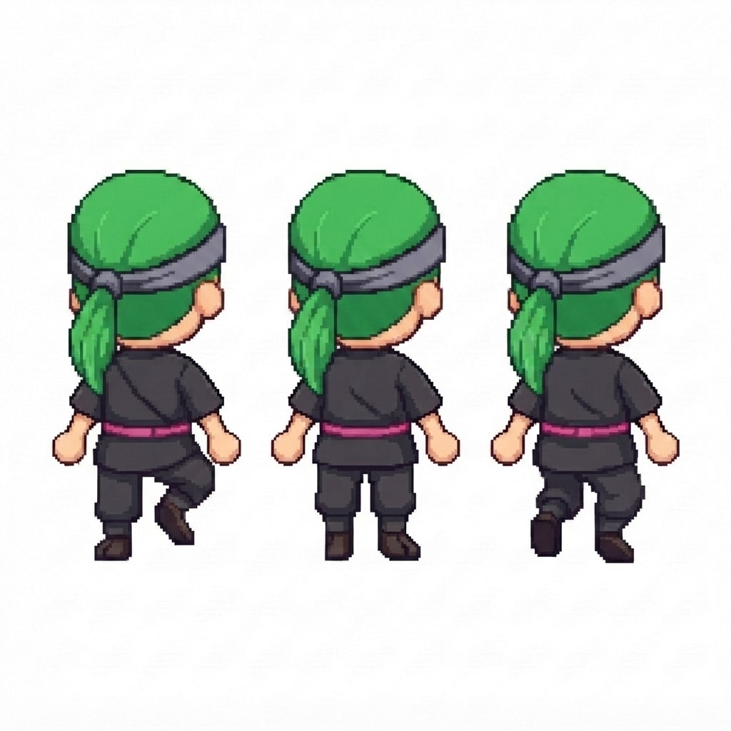 Image: BODY: a chibi BOY ninja with a VERY LARGE round he