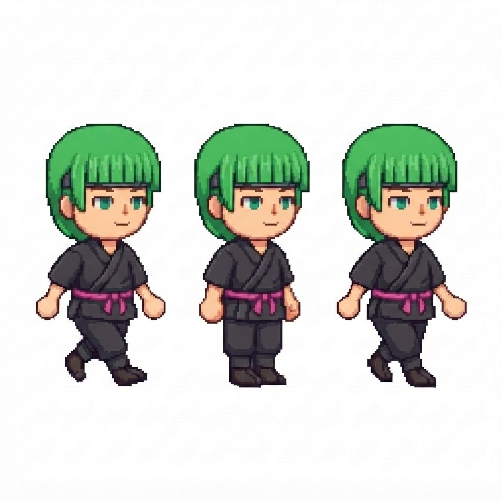 Image: BODY: a chibi BOY ninja with a VERY LARGE round he