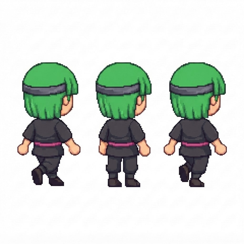 Image: BODY: a chibi BOY ninja with a VERY LARGE round he
