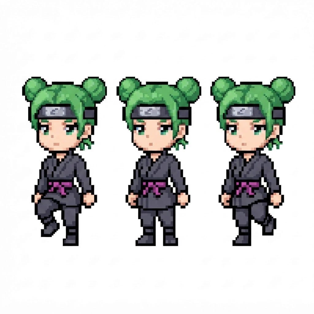 Image: BODY: a chibi ninja GIRL - clearly feminine: NARRO
