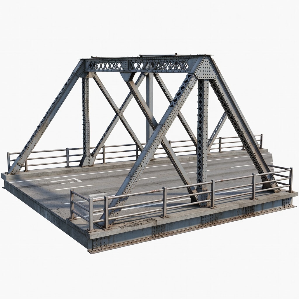 Realistic Steel Truss Bridge