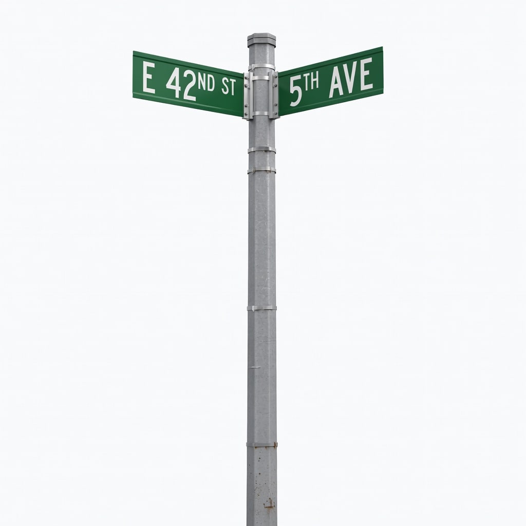 Realistic Street Sign Post