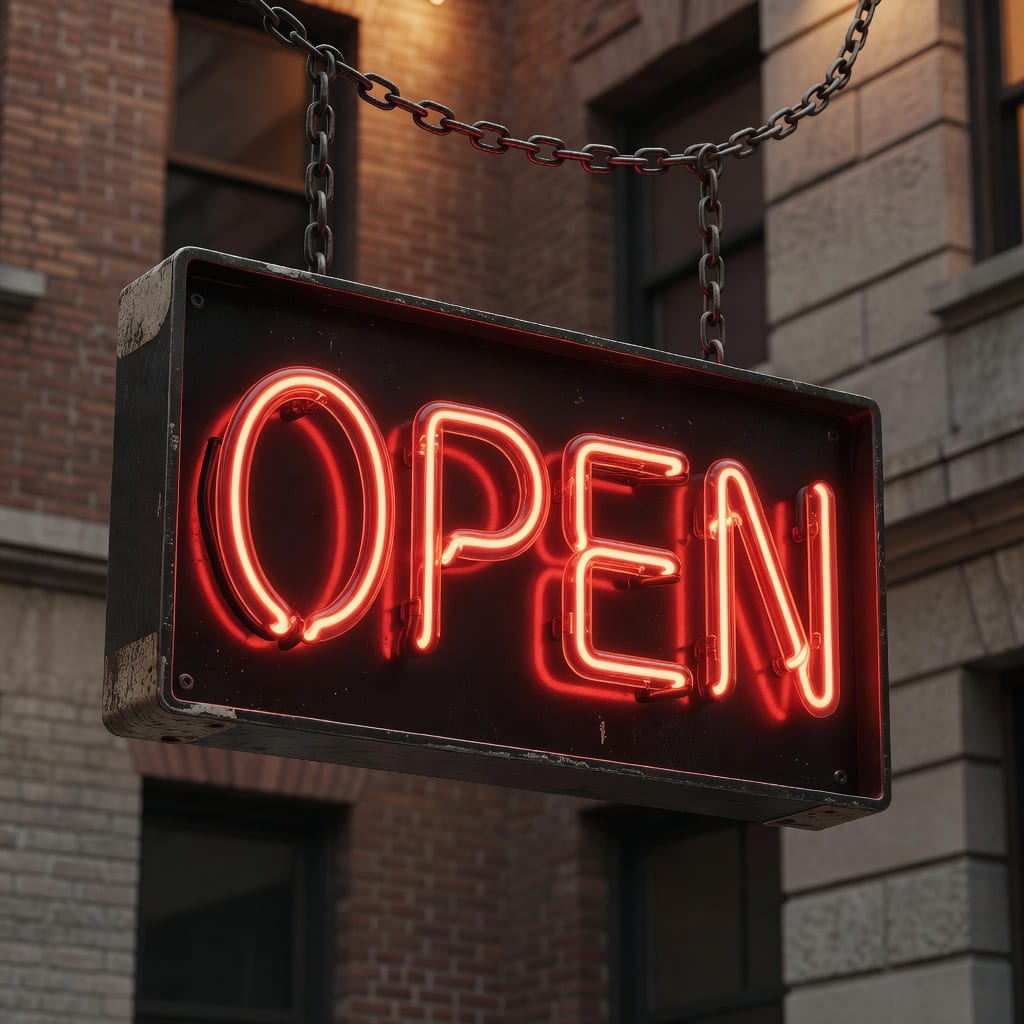Vintage Neon Open Sign