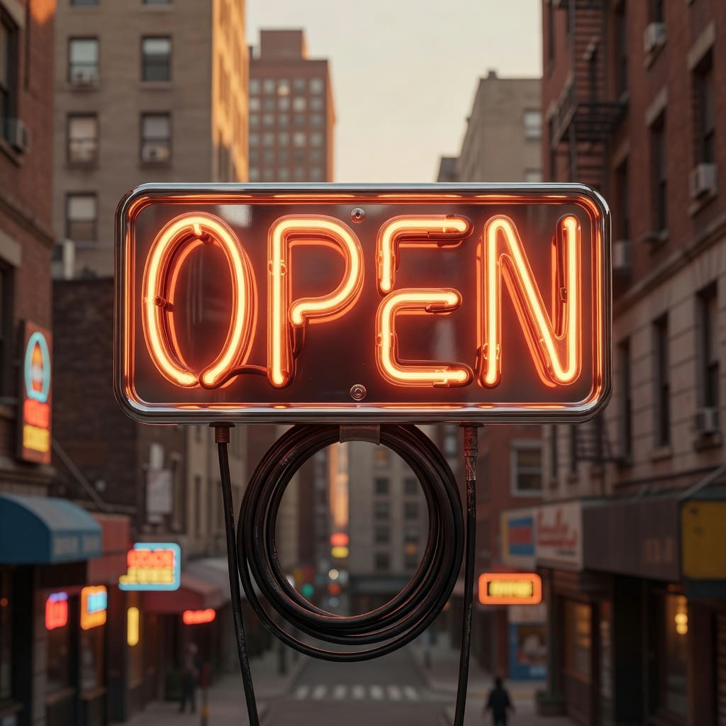 Vintage Neon Open Sign