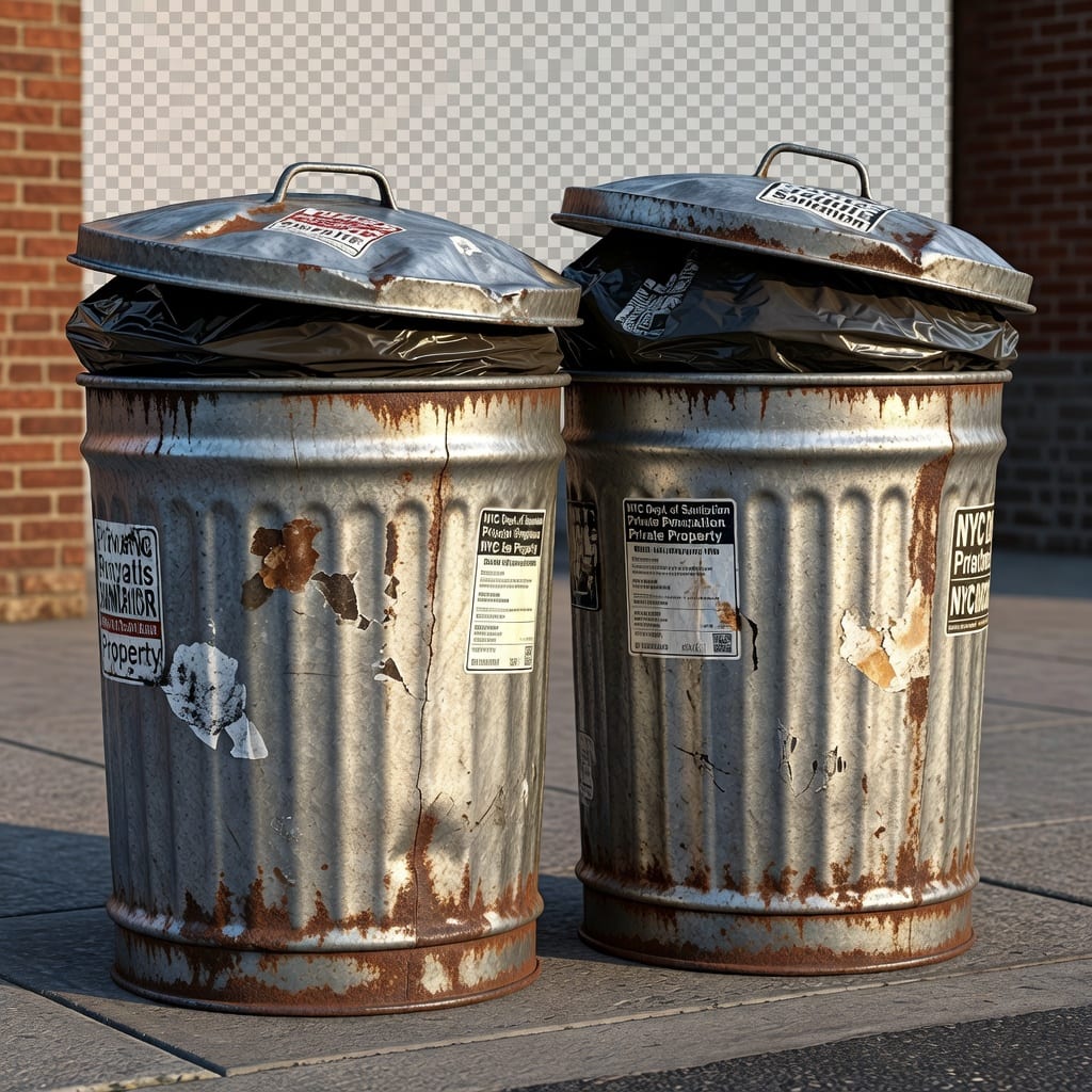 NYC Metal Trash Cans