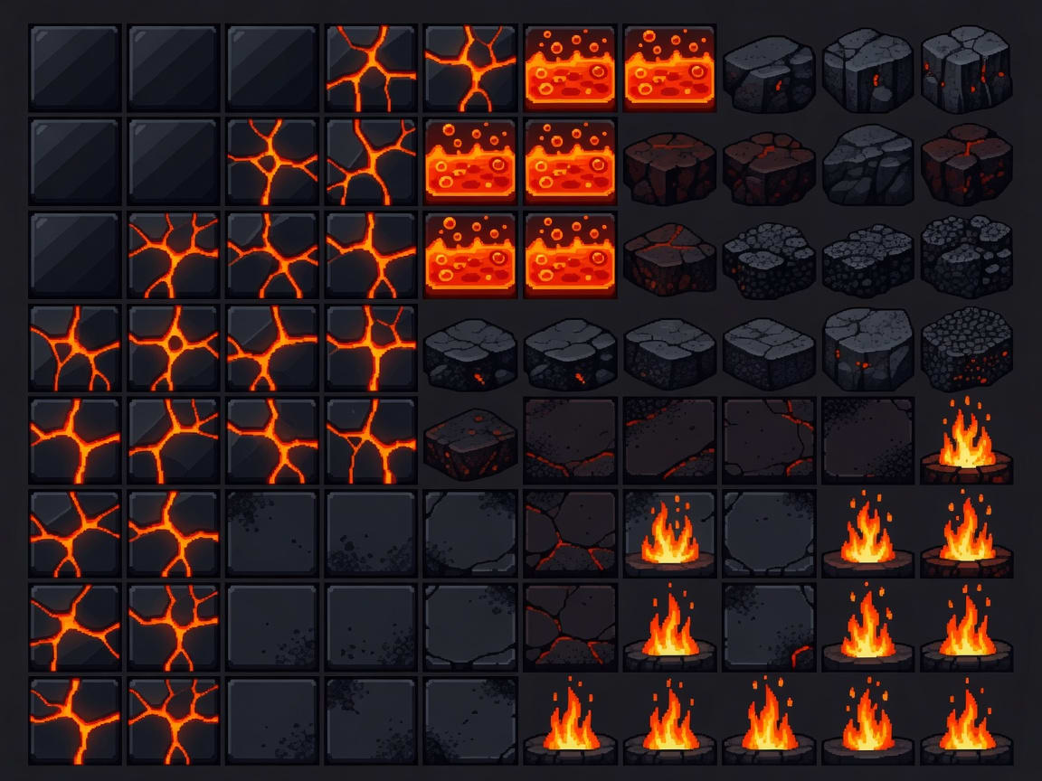 Vulcão Infernal - Tileset (2 / 2)