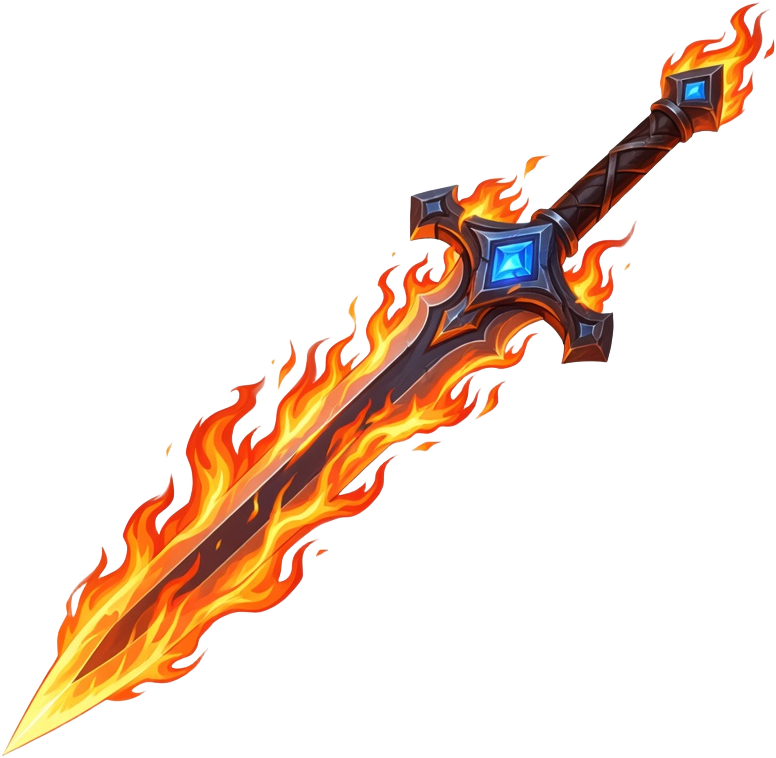 Flaming Sword Isometric