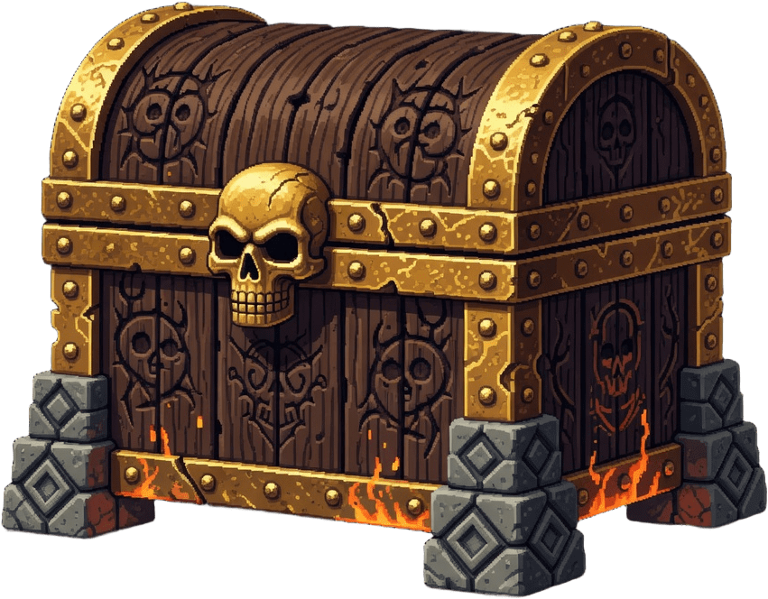 Ancient Treasure Chest Pixel Art