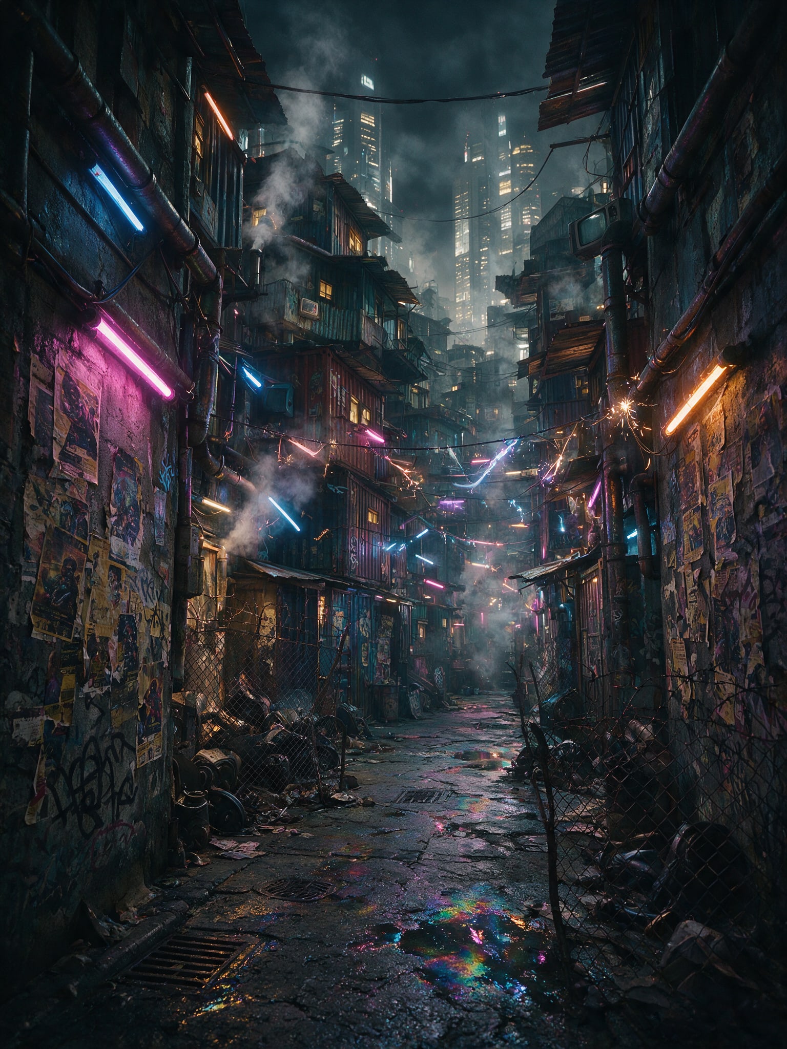 Cyberpunk Gritty Alleyway (1 / 2)