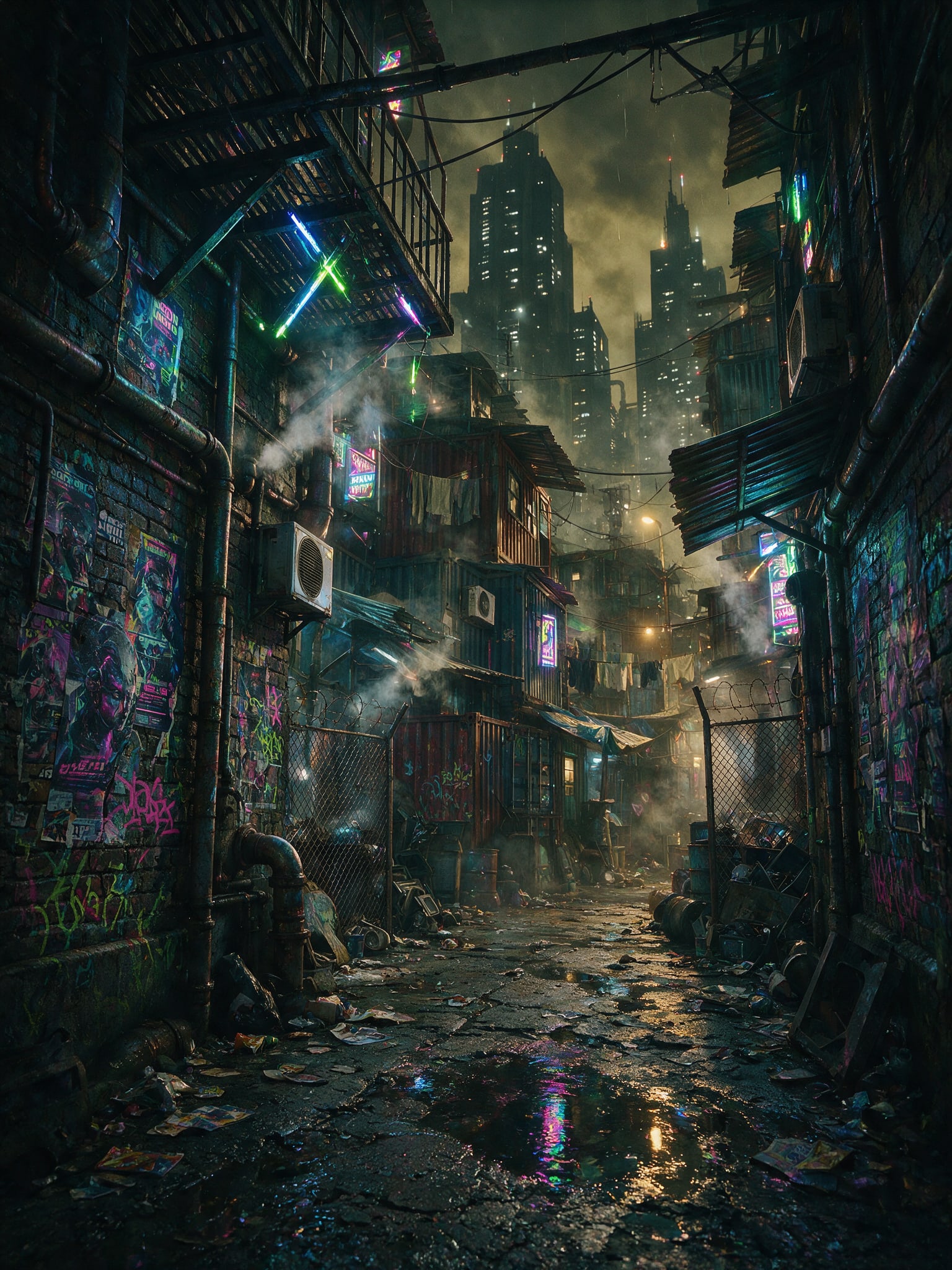 Cyberpunk Gritty Alleyway (2 / 2)