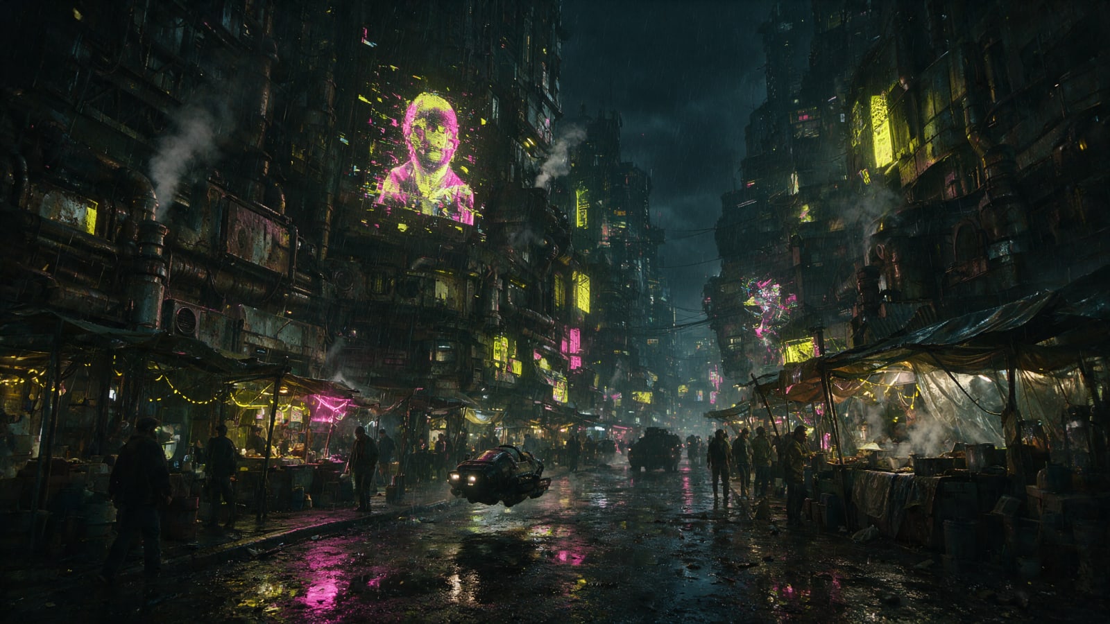 Gritty Cyberpunk Street Scene (2 / 2)