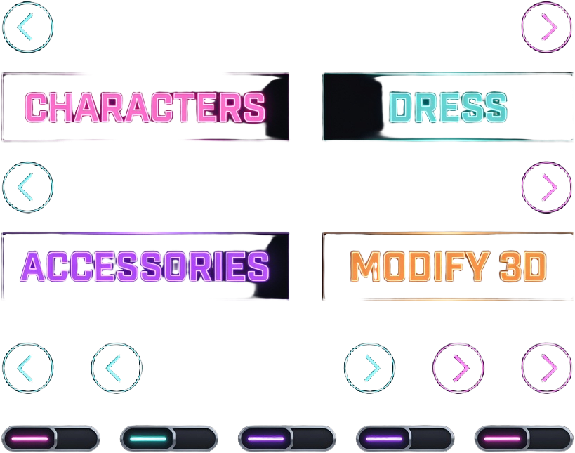 Cyberpunk UI Buttons - Neon Noir