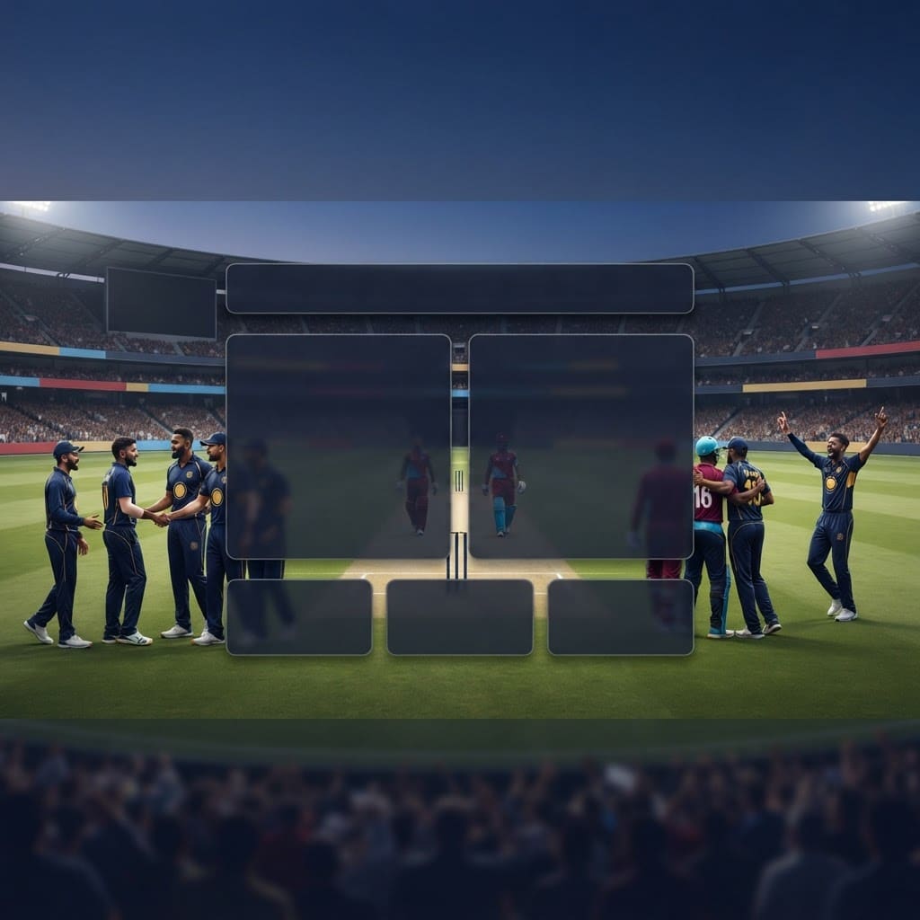 Image: Premium broadcast graphic for a fictional cricket