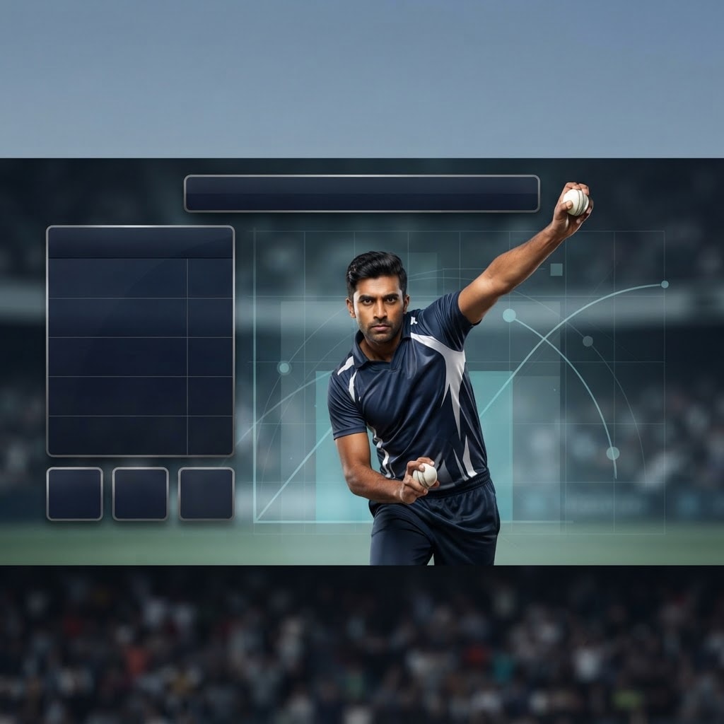 Image: Premium broadcast graphic for a fictional cricket