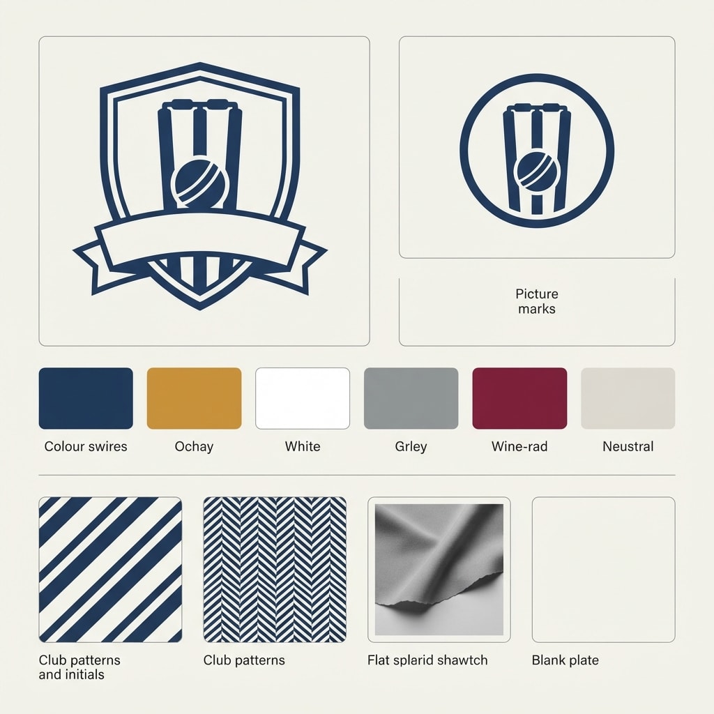 Image: A BRAND IDENTITY BOARD for a fictional cricket clu