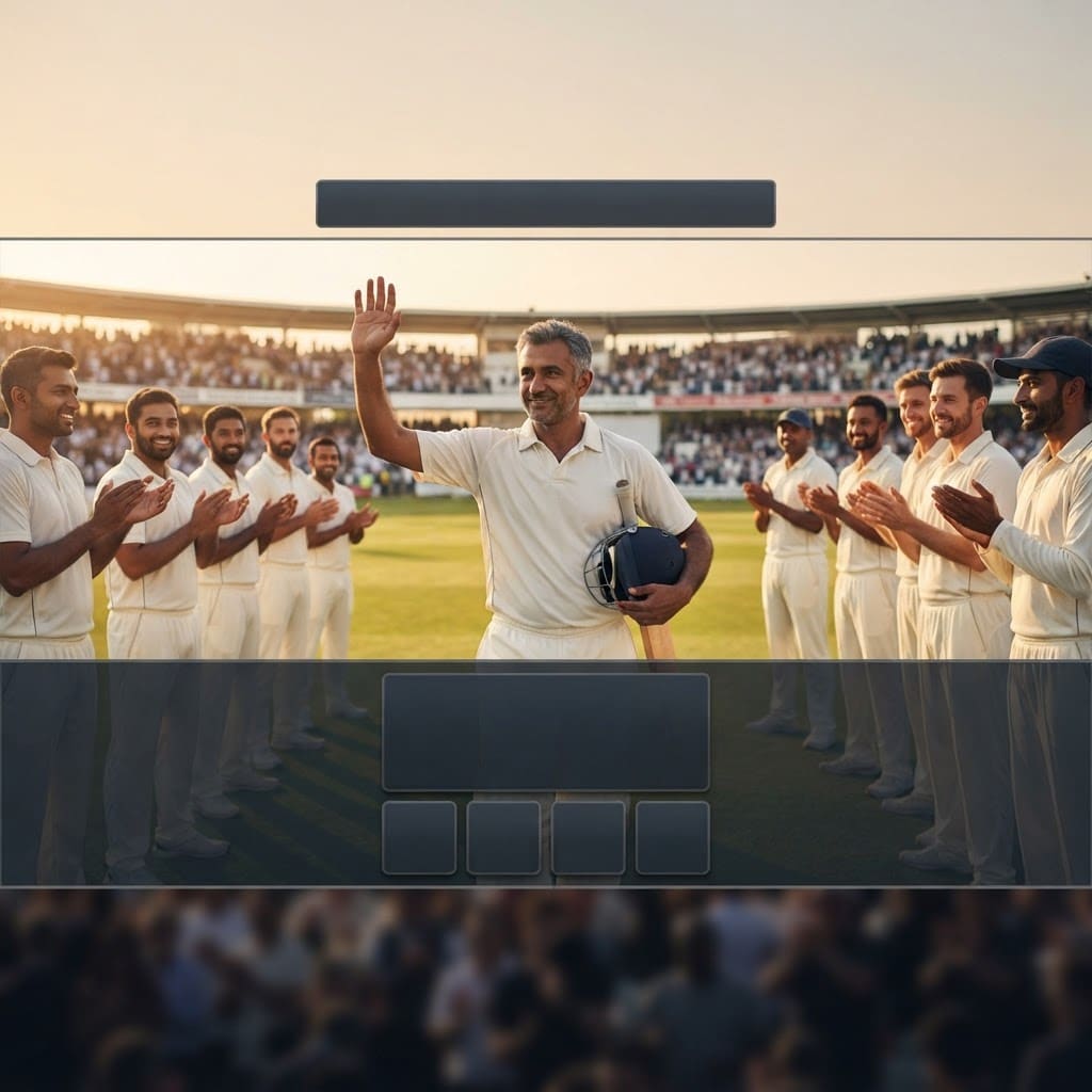 Image: A FAREWELL AND CAREER-END graphic for a fictional 