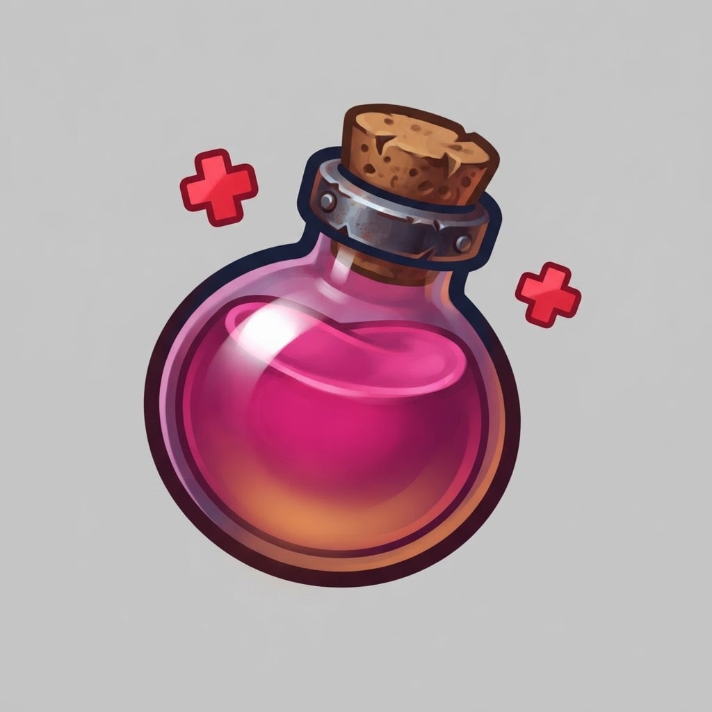 Image: A single painted game ITEM icon, centred, filling