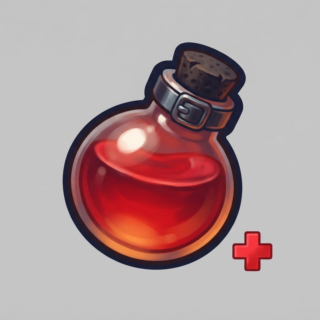 Image: A single painted game ITEM icon, centred, filling