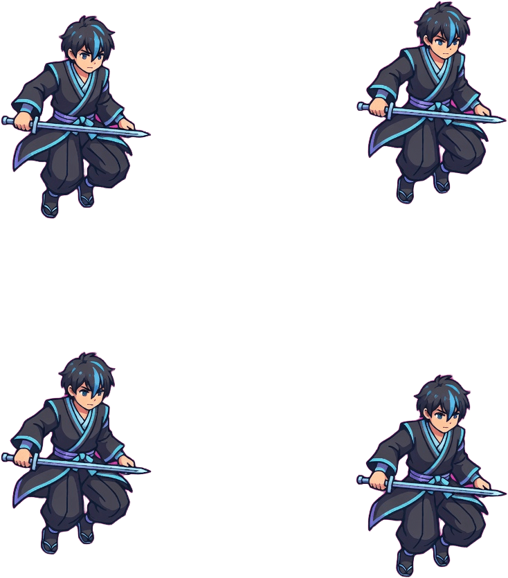 Original Spirit Reaper Protagonist Jump Sprite Sheet