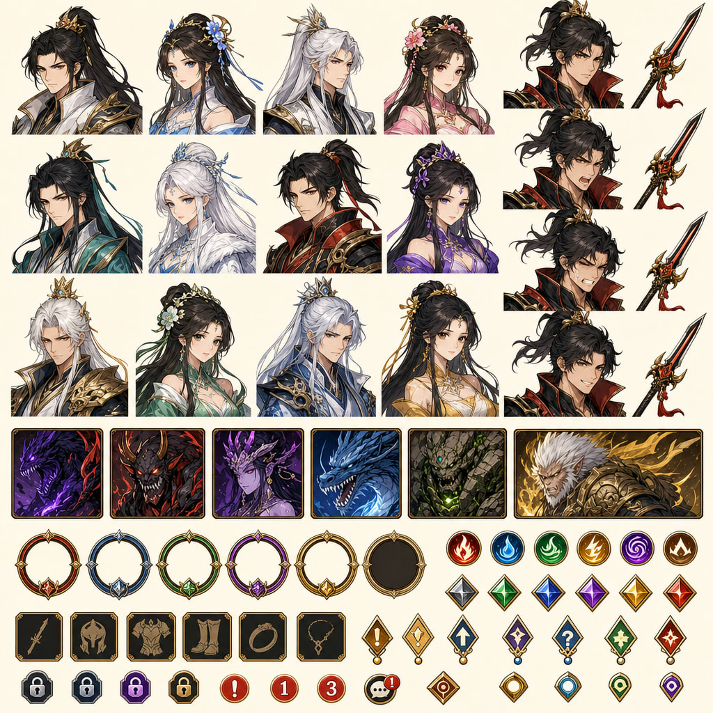 Warsoul Portrait and UI Sprite Sheet