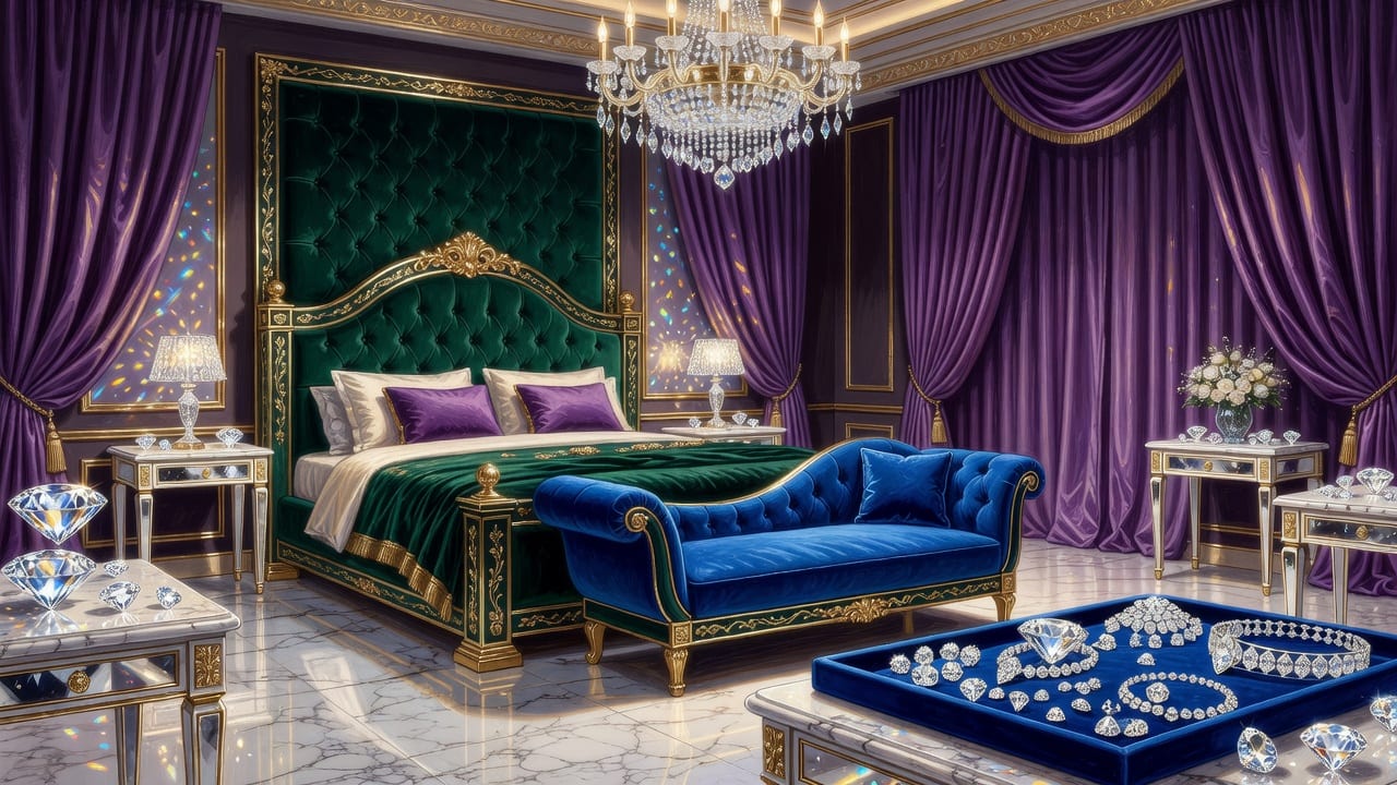 Diamond Cat Luxury Room Background
