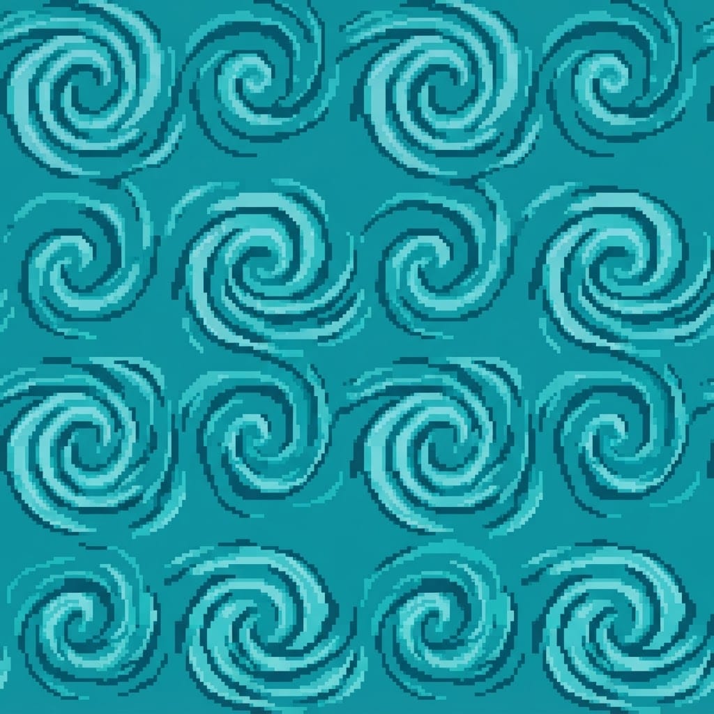 Image: pixel art top-down still water tile, 64x64 seamles