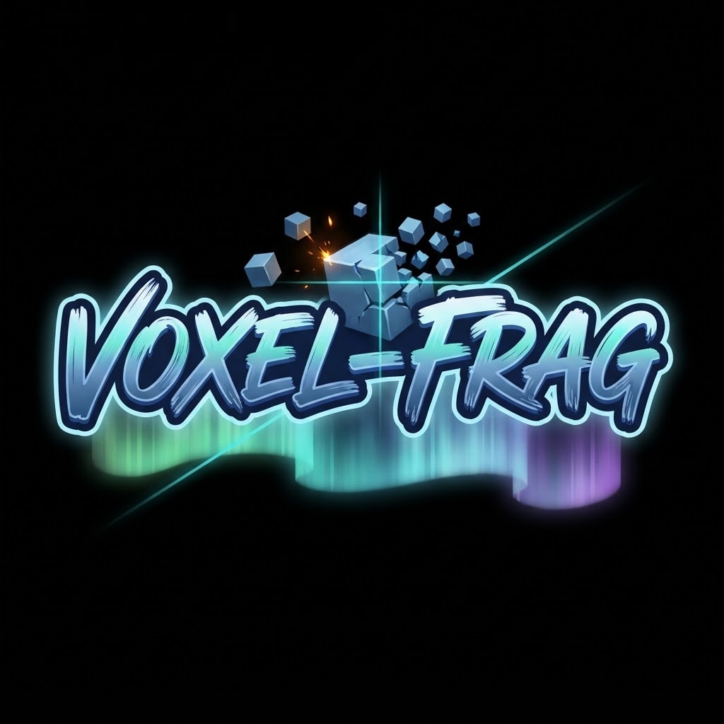 Image: A video game logo, centred on a plain solid black