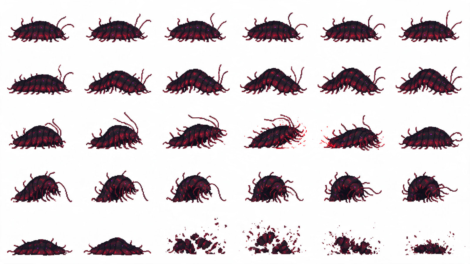 Blood Leech Enemy Animation Sheet