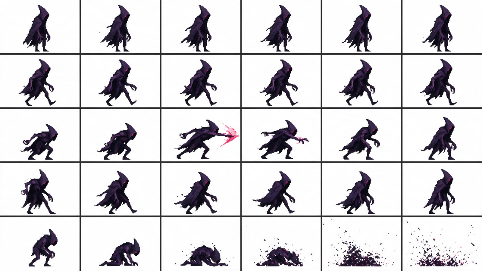 Shadow Warden Enemy Animation Sheet