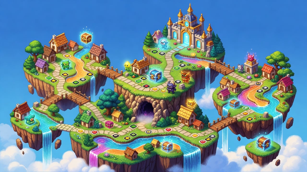 Float Land Isometric Board Key Art
