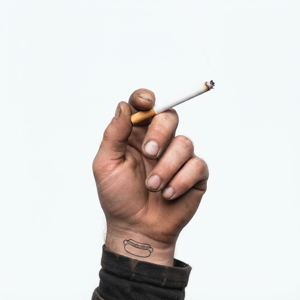 Image: Same hand, same pose, same lighting, but the cigar