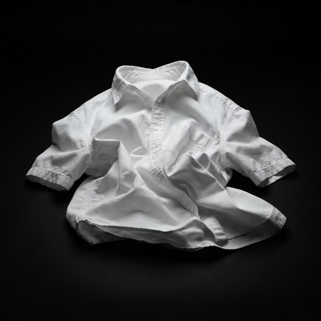 Image: Product photograph of a plain white short sleeve w