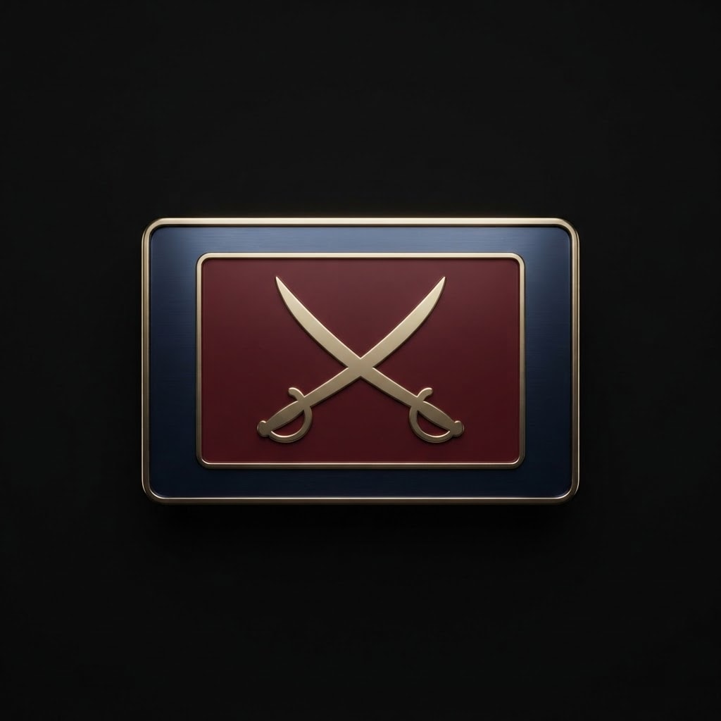 Image: A single game UI mode badge, landscape rectangle w