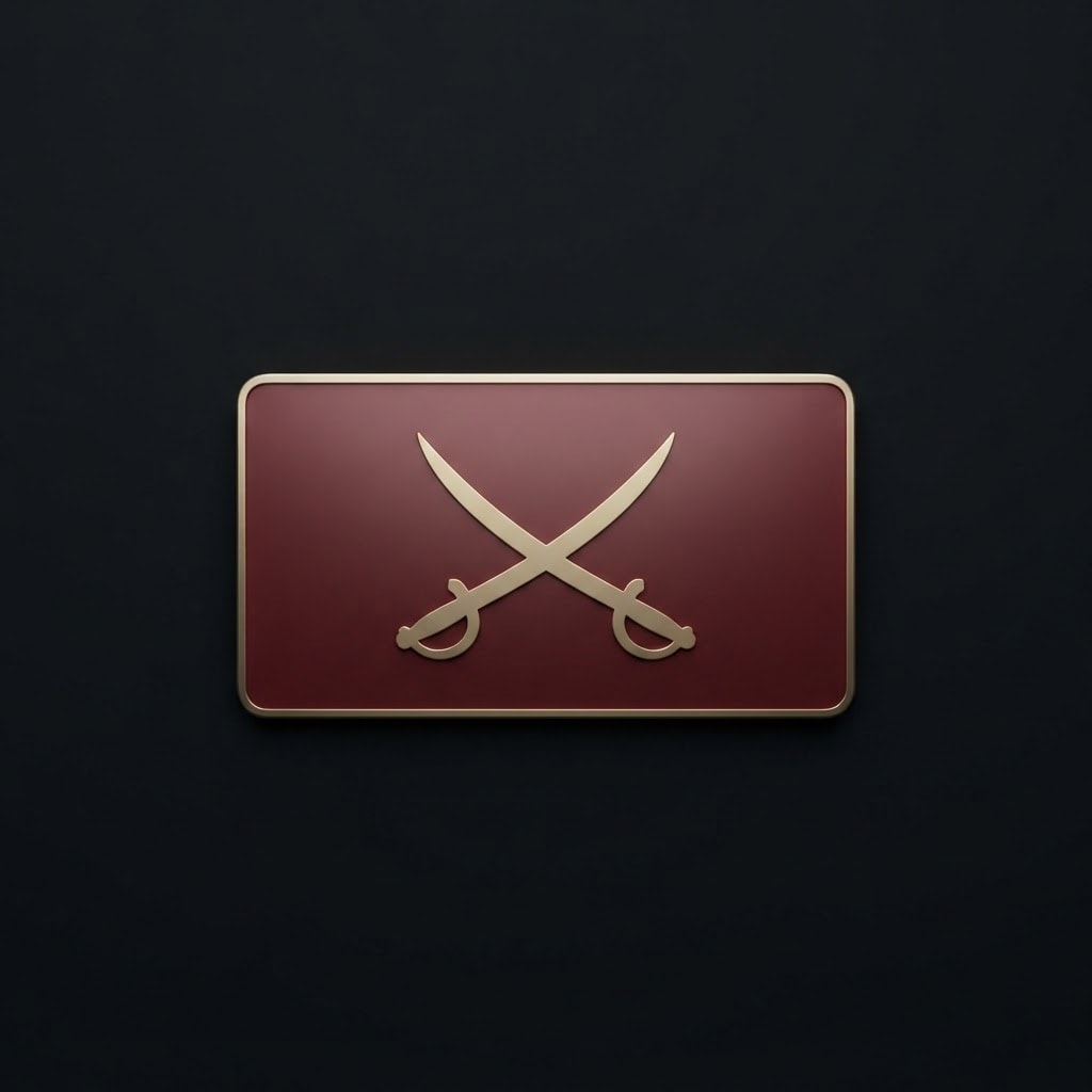 Image: A single game UI mode badge, landscape rectangle w