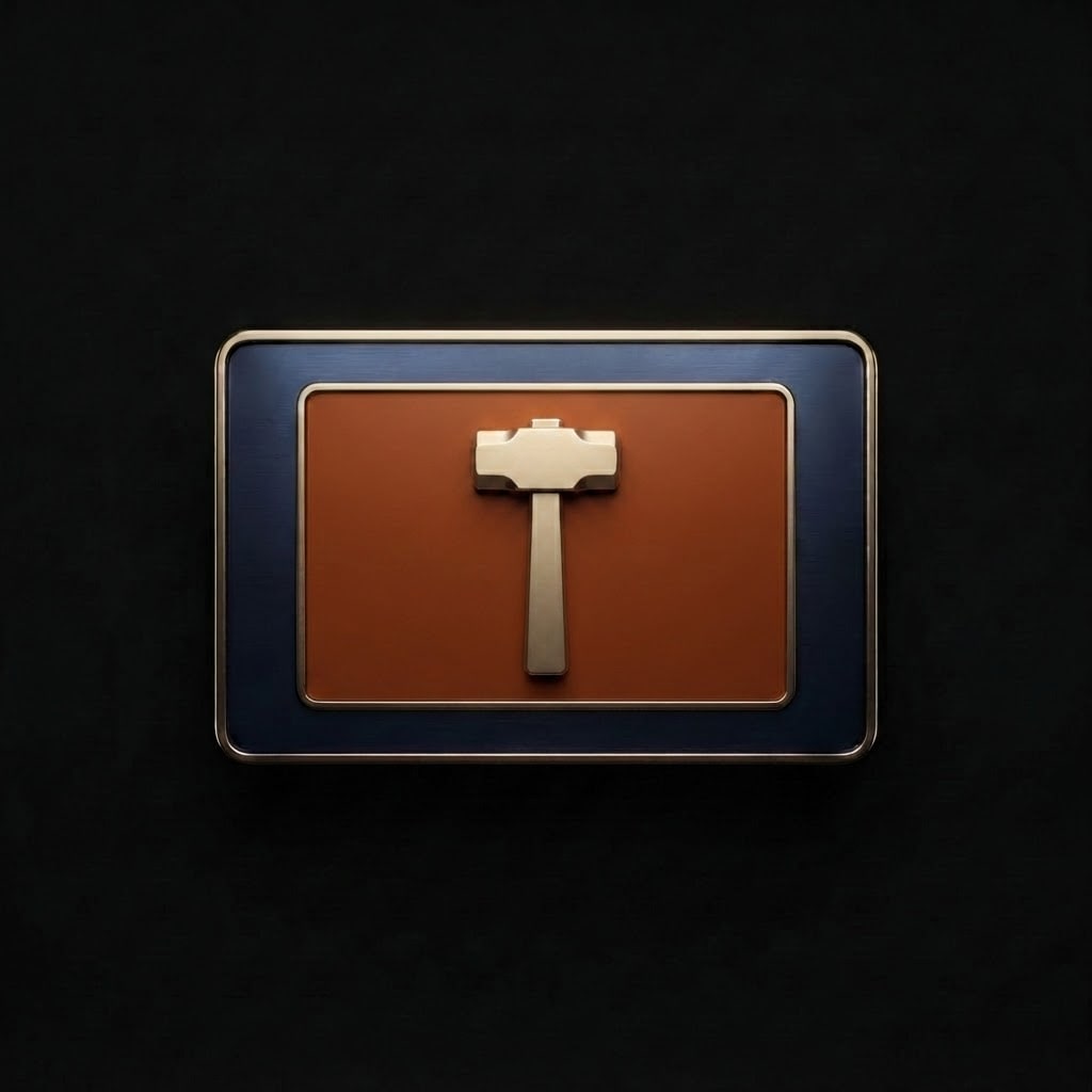 Image: Keep this exact badge: same navy blue metal frame,