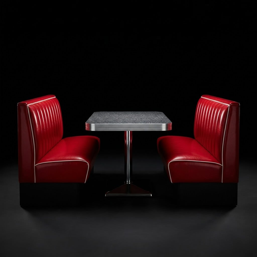 Image: Product photograph of a small diner seating set: t