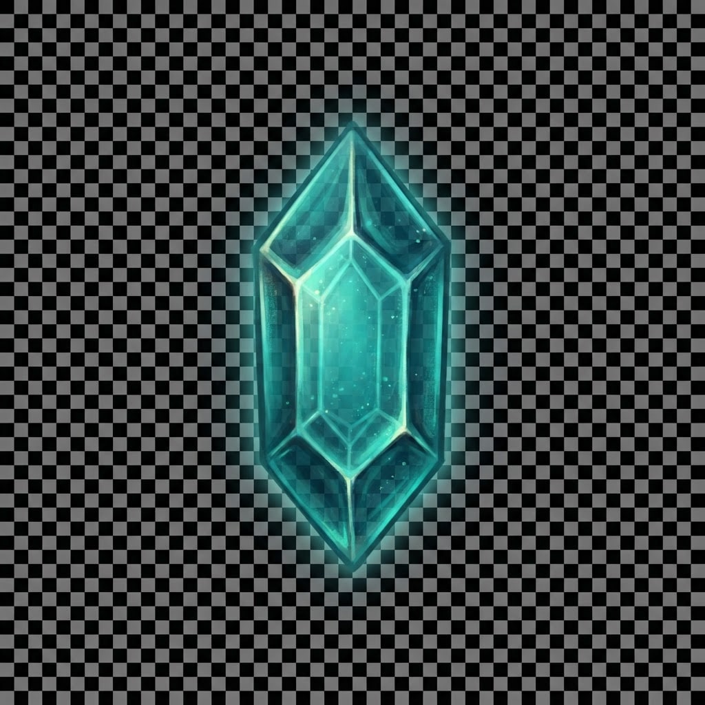 Image: Single Ward Prism crystal game icon, translucent t