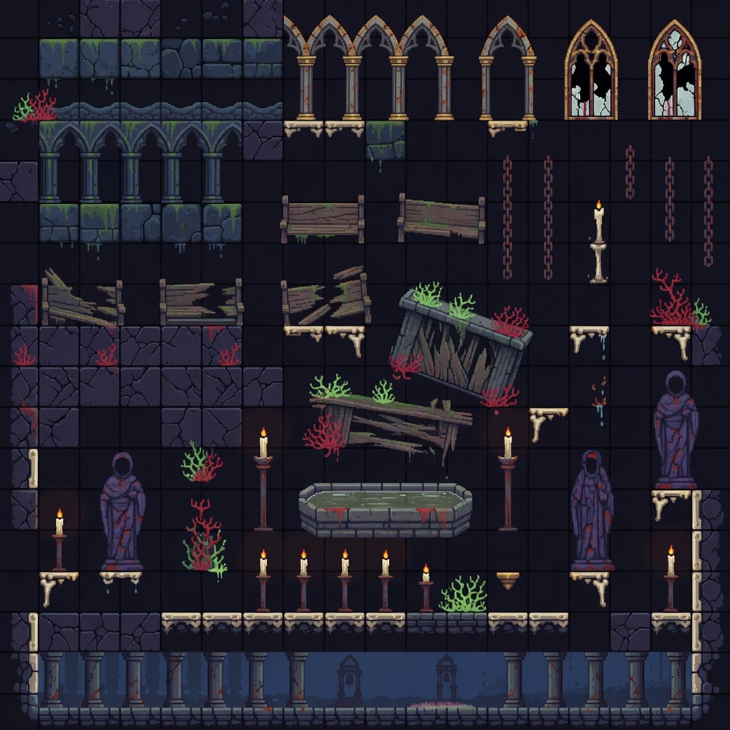 Ashes of the Old World - Sunken Cathedral Tileset