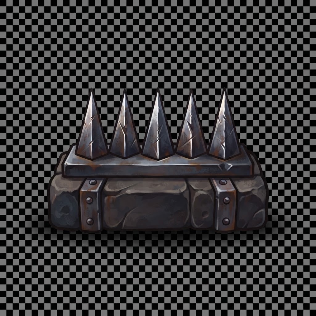 Image: Game prop sprite: floor spike trap for a 2D side-v
