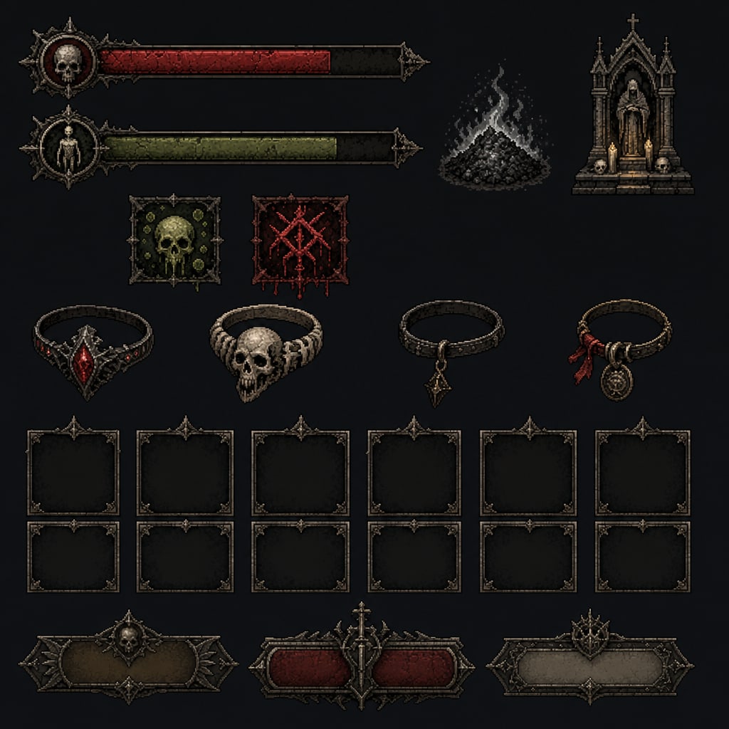 Ashes RPG UI and Icon Sheet