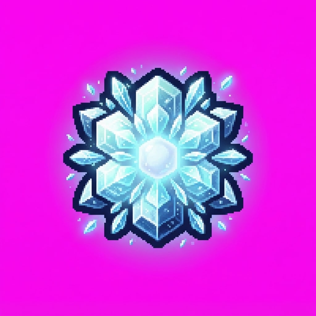 Image: Game VFX projectile sprite ONLY: a single frosty i