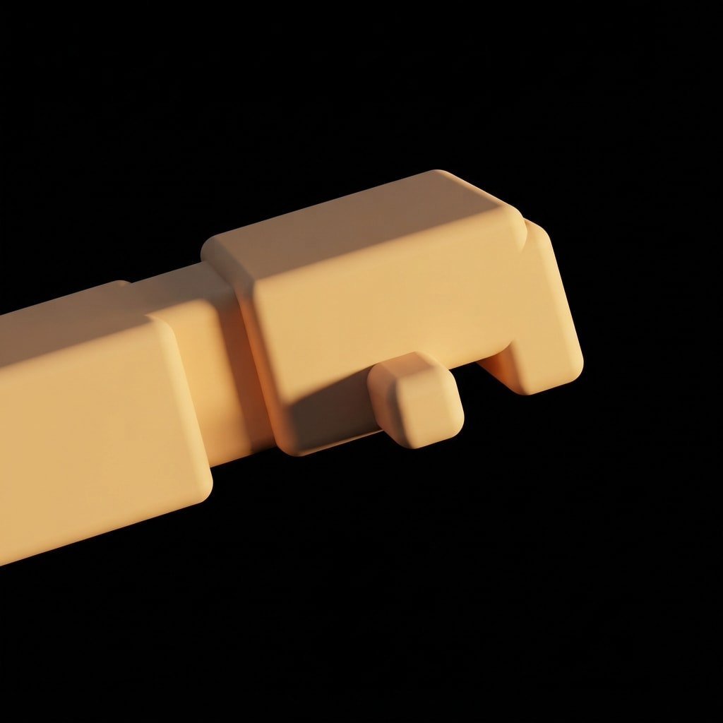 Image: A single blocky VOXEL HAND on a PURE SOLID BLACK b
