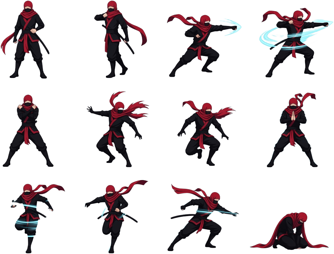 Ninja Combat Sprite Sheet