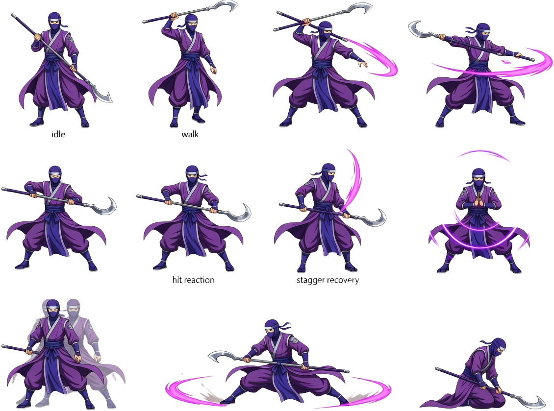 Illusionist Combat Sprite Sheet