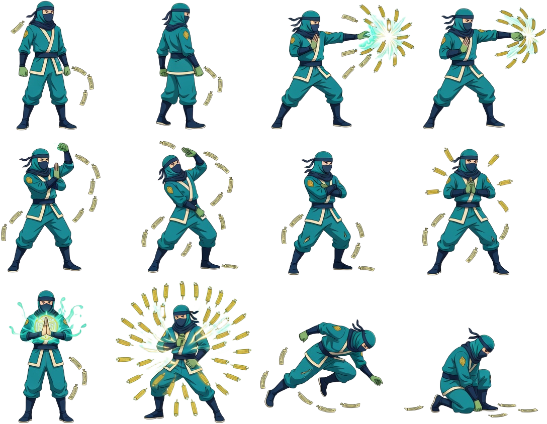 Seal Tactician Combat Sprite Sheet