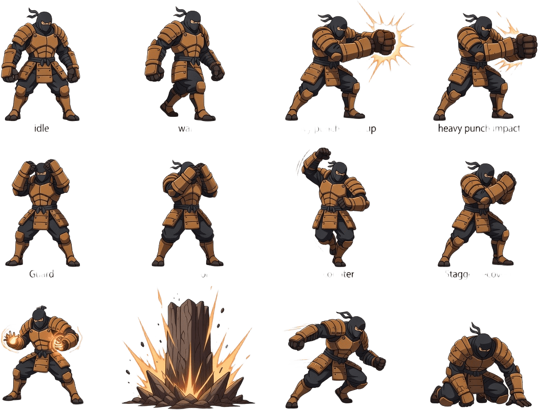 Earth Brawler Combat Sprite Sheet