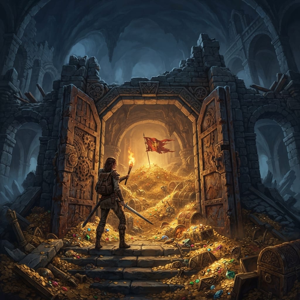 Image: Alternate cinematic key art for Treasure Trovers,