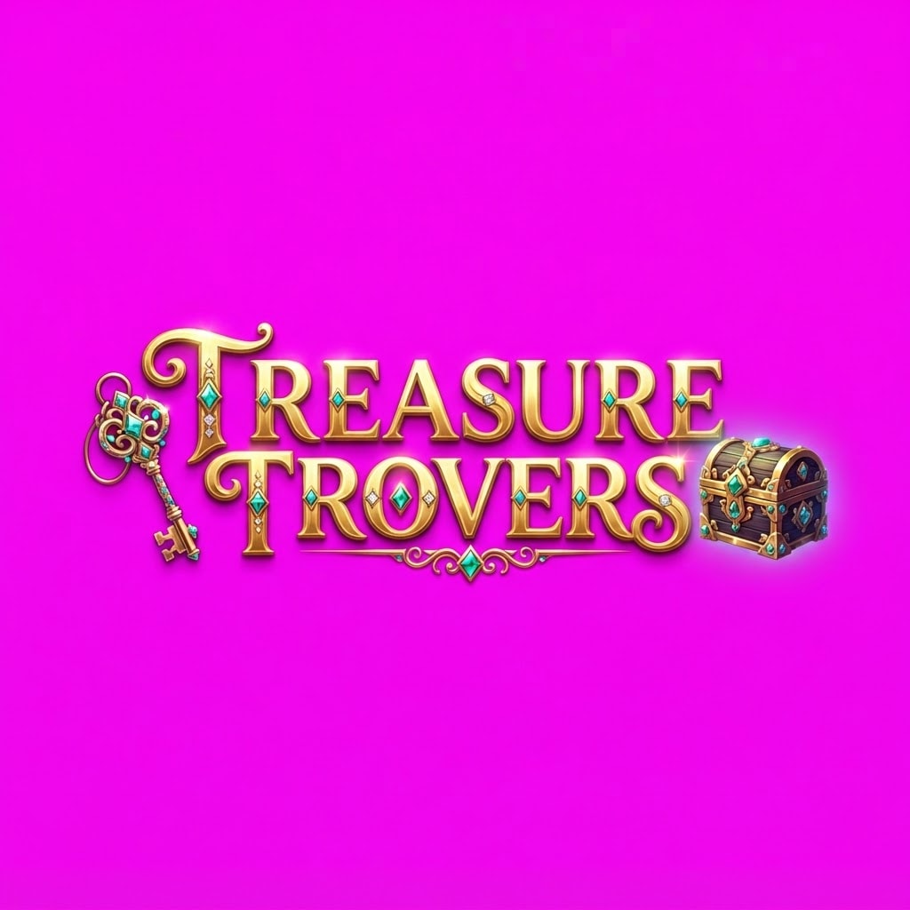 Image: AAA Steam store game logo: exact text "TREASURE TR