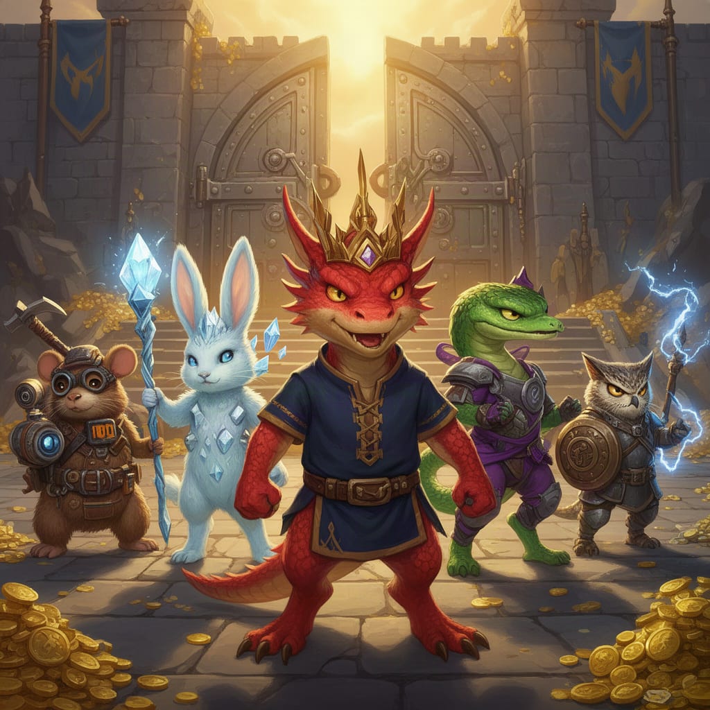 Image: Cinematic AAA Steam store key art 16:9 for fantasy